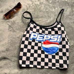 Pepsi checkered Crop Top